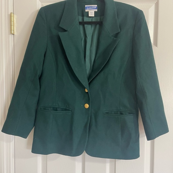 Vintage Pendleton Women’s Green Blazer 100% virgin woool - Picture 1 of 4